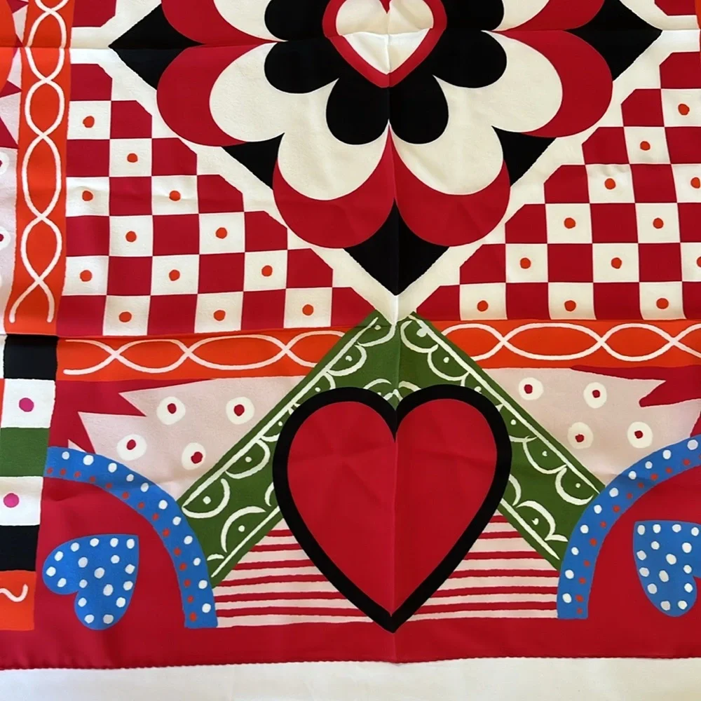 Moschino Boutique Silk Scarf Hearts Made in Italy NWT - Picture 3 of 9